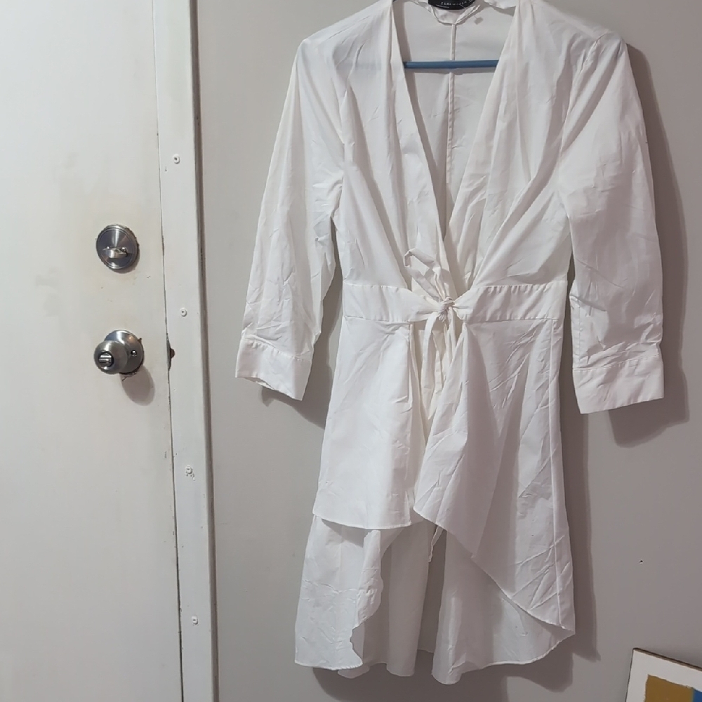 Elegant White Wrap Dress